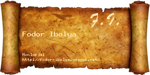 Fodor Ibolya névjegykártya