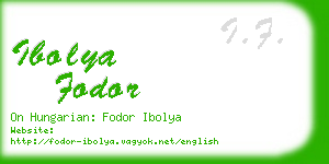 ibolya fodor business card